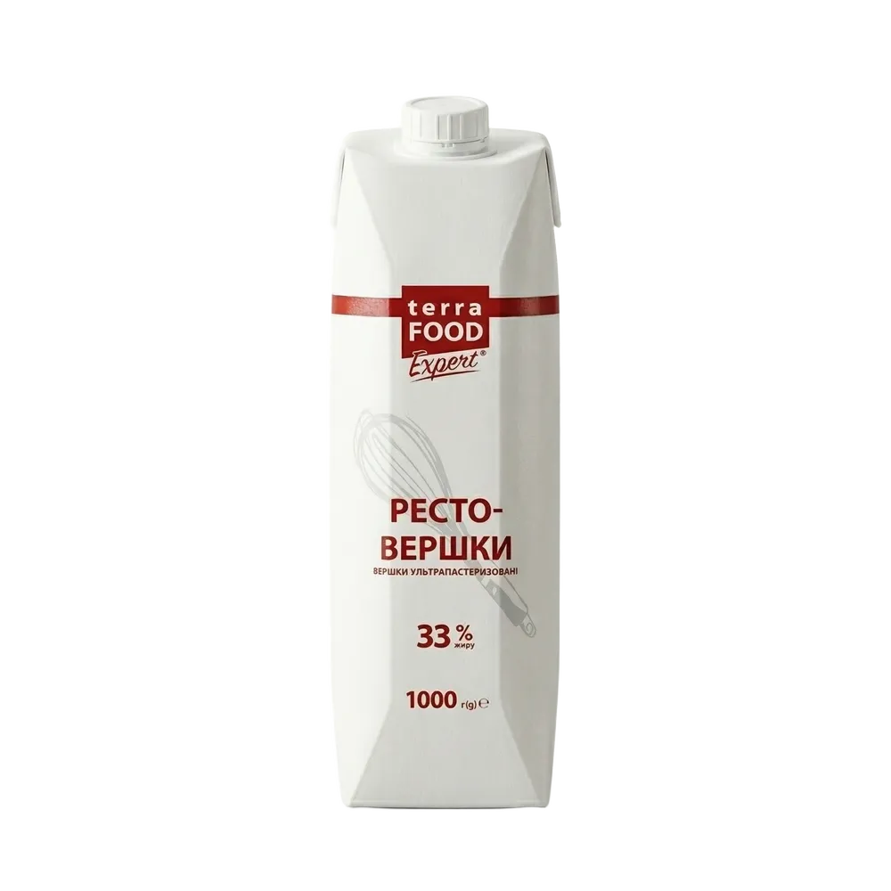 200958 Вершки UHT Ресто-вершки 33% Terra Food Expert TP 1000г - Зображення 1
