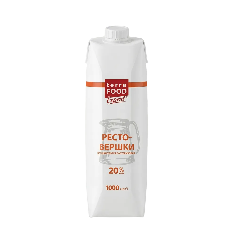 200959 Вершки UHT Ресто-вершки 20% Terra Food Expert TP 1000г - Зображення 1
