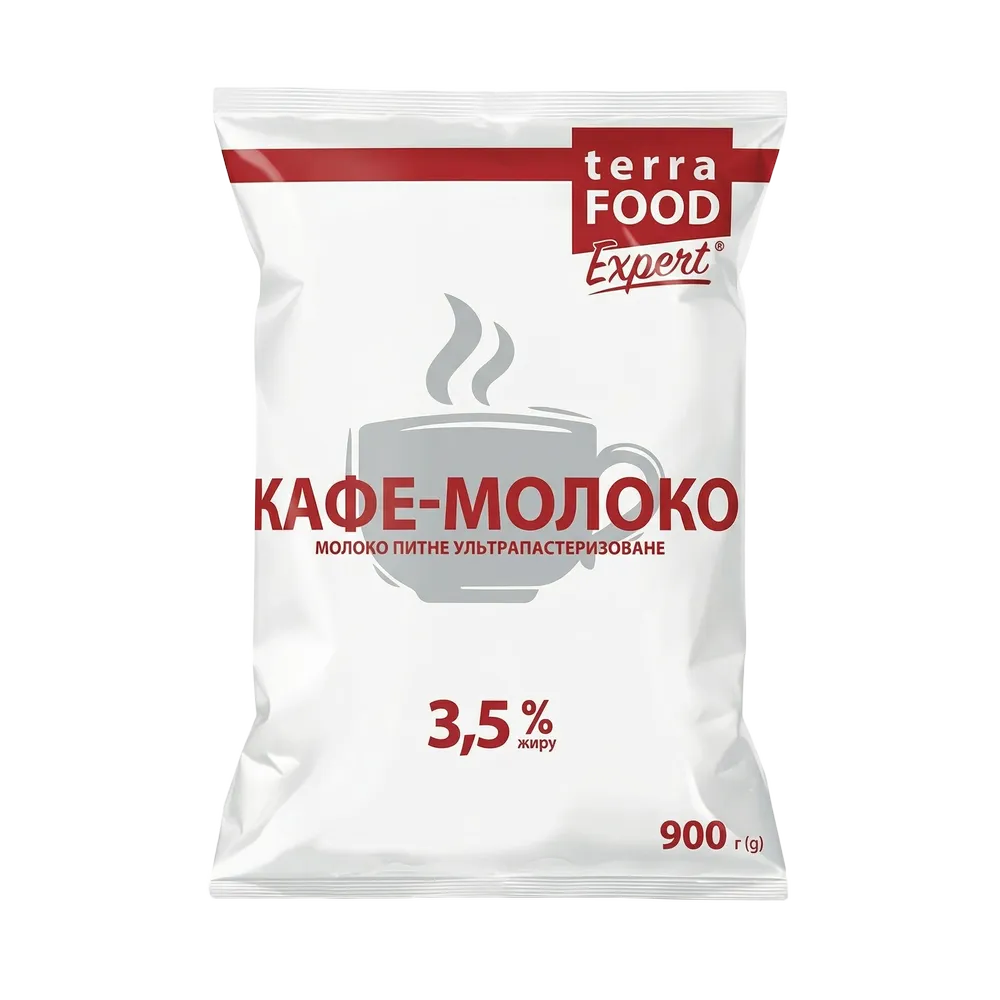 200963 Молоко ультрапастеризоване Кафе-молоко 3,5% Terra Food Expert (Т) TF 900г (HoReCa) - Зображення 1