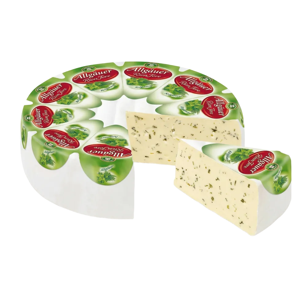 dlr5046 Сир Allgäuer Rahm Torte Kräuter (Kaserei) 65%, 1.4 kg - Зображення 1
