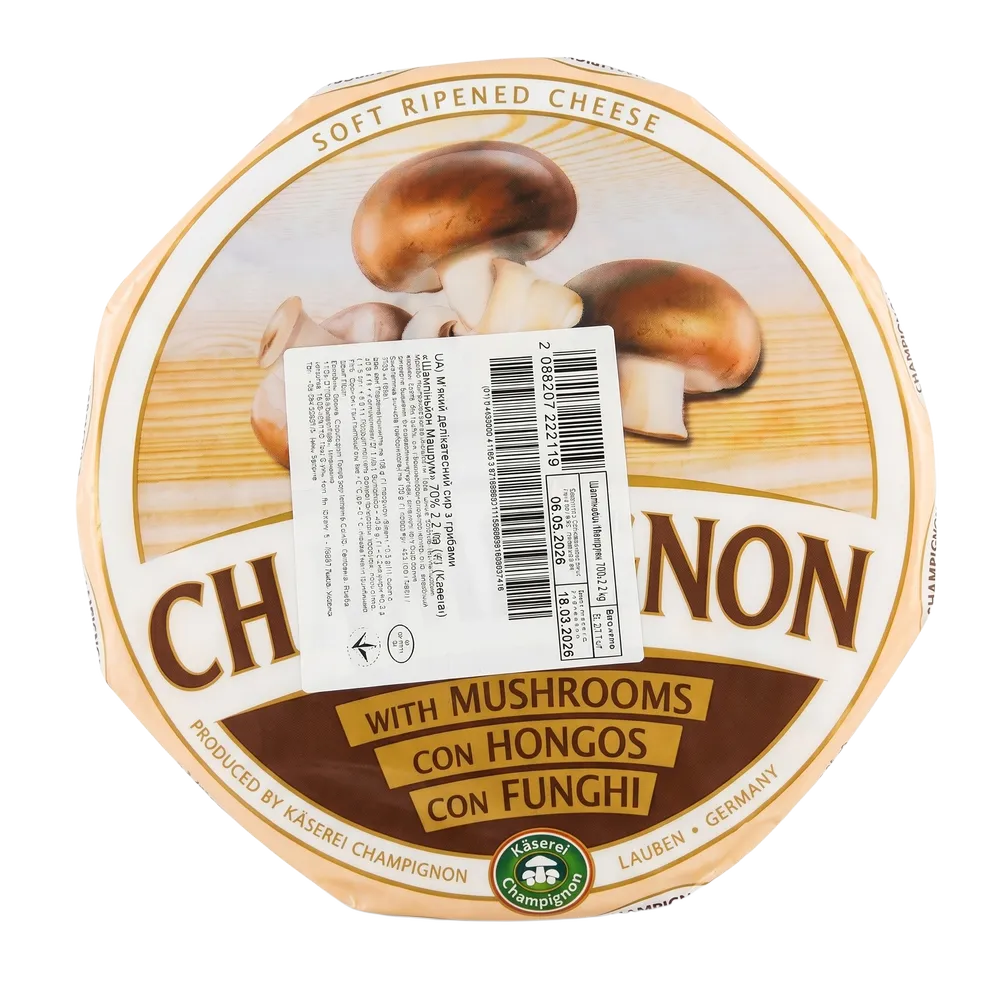 dlr5131 Сир Champignon Mushrooms (Kaserei) 70%, 2.2 кг - Зображення 1